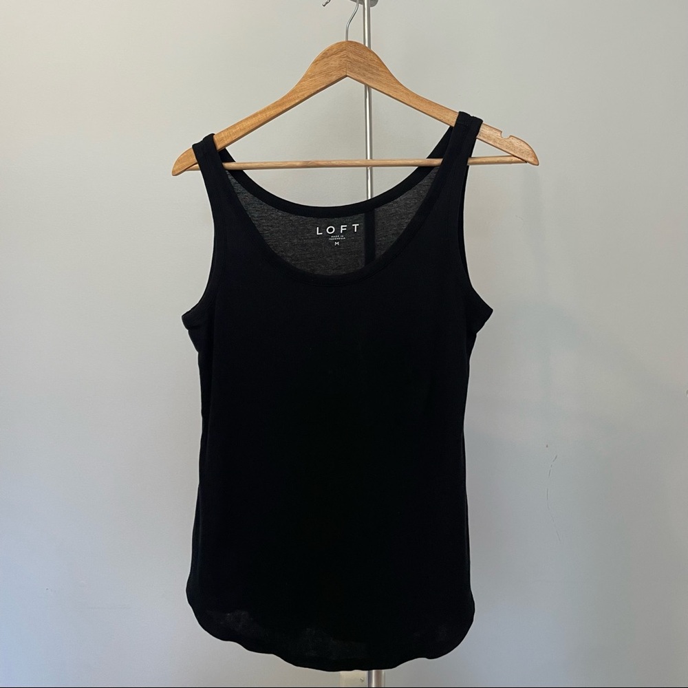 Loft 100% Cotton Black Tank Top